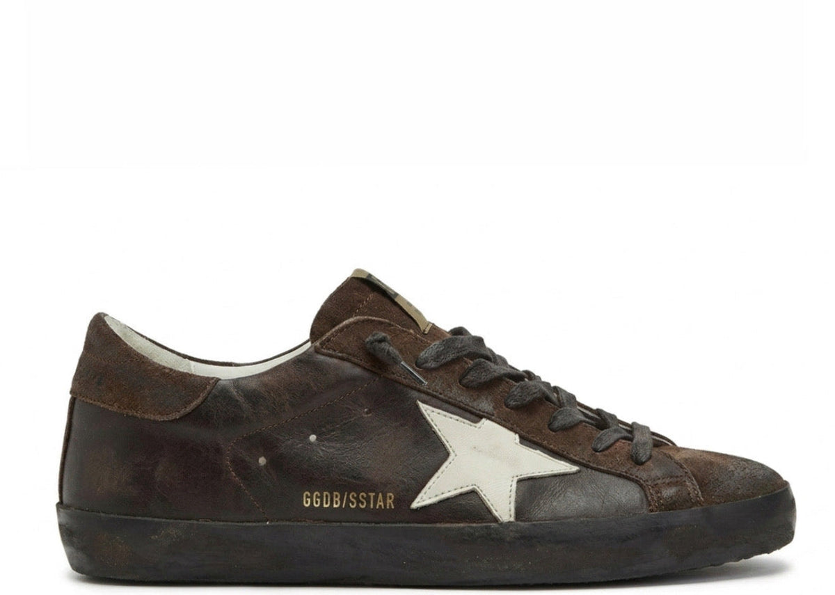 Davenzarry | Golden Goose Super-Star Brown White Leather Star Suede - Women's | View 1