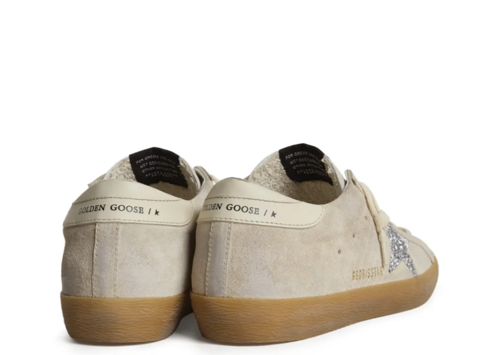 Davenzarry | Golden Goose Super-Star Ice Gray Suede Silver Glitter Star - Women's | View 6