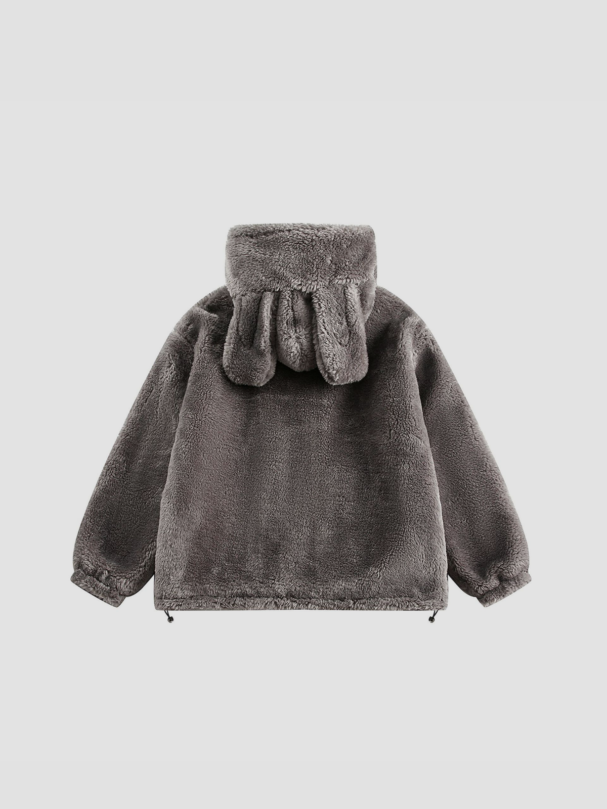 Fushya Tavşan Büyük Boy Fermuarlı Kapüşonlu Sweatshirt