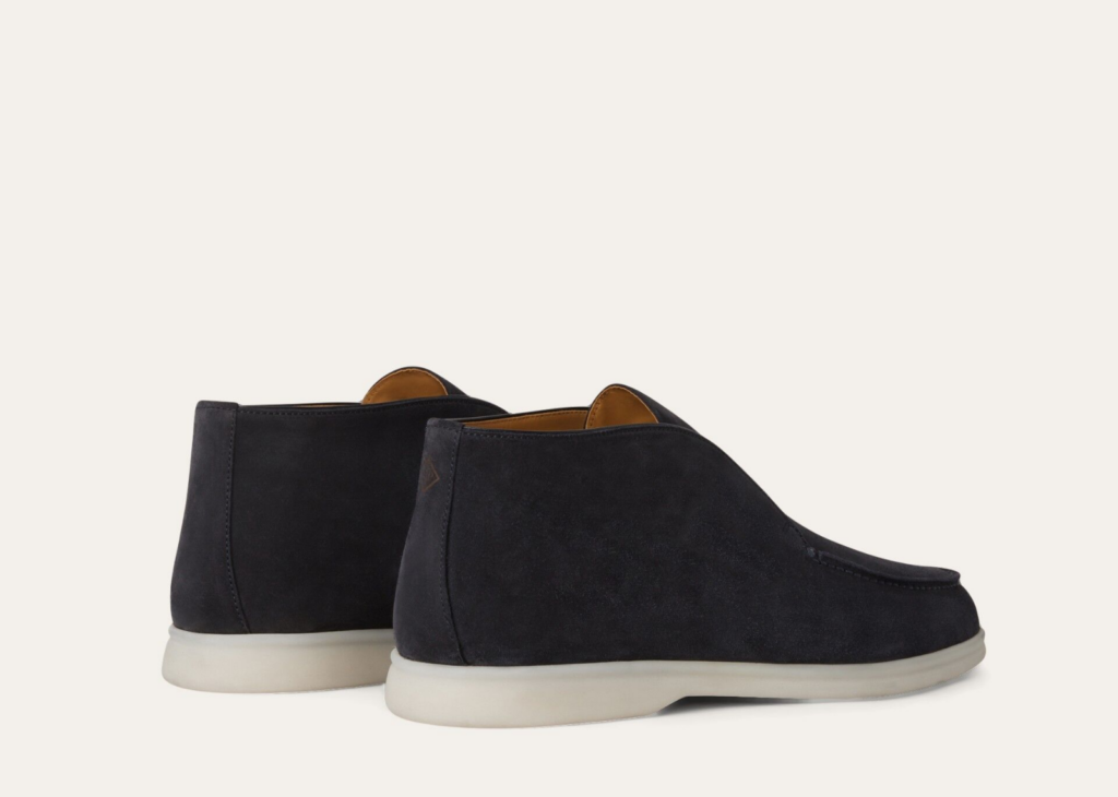 Davenzarry | Loro Piana Open Walk Ankle Boot Suede Blue Navy | View 6
