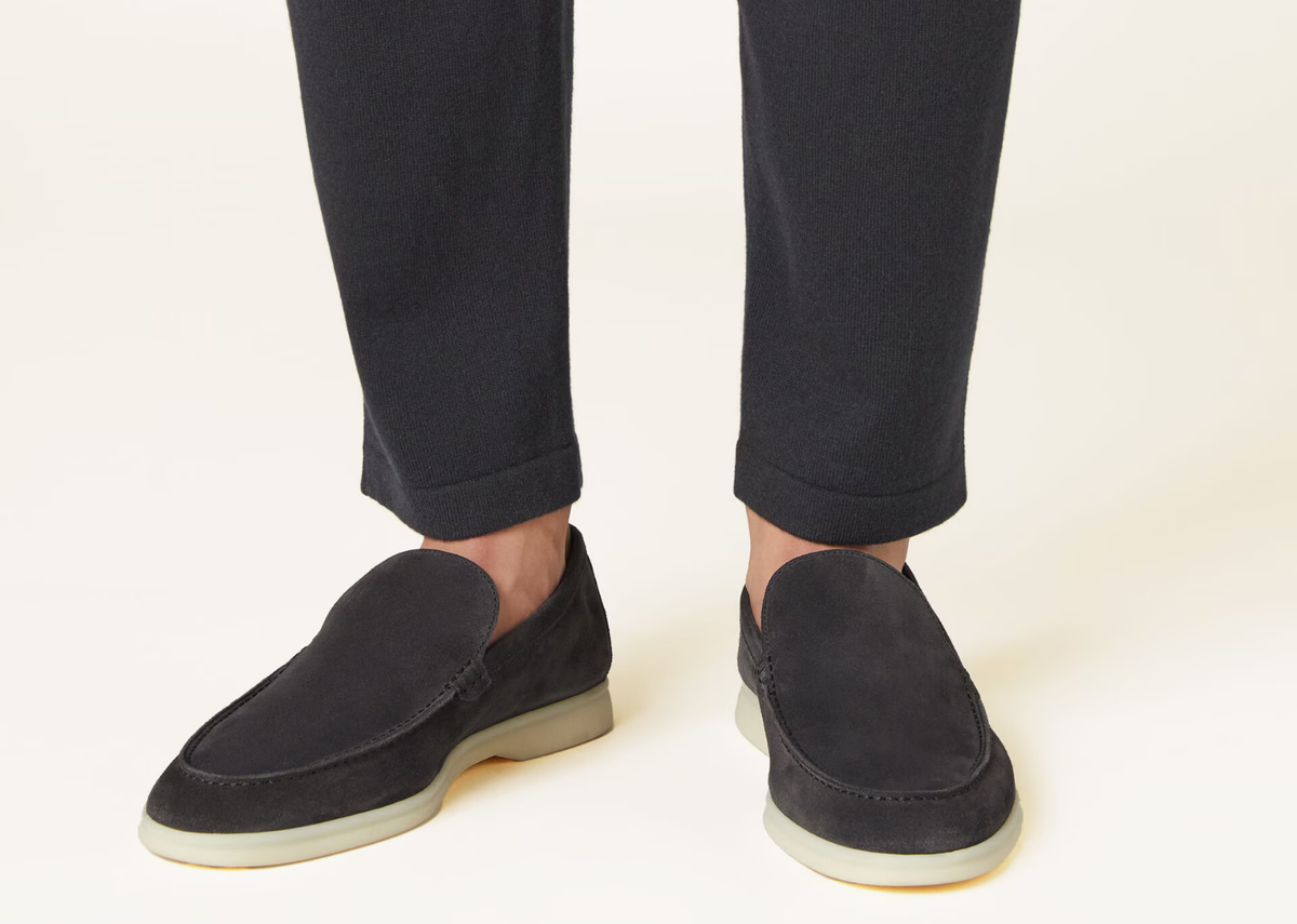 Davenzarry | Loro Piana Summer Walk Loafer Suede Caviar | View 5