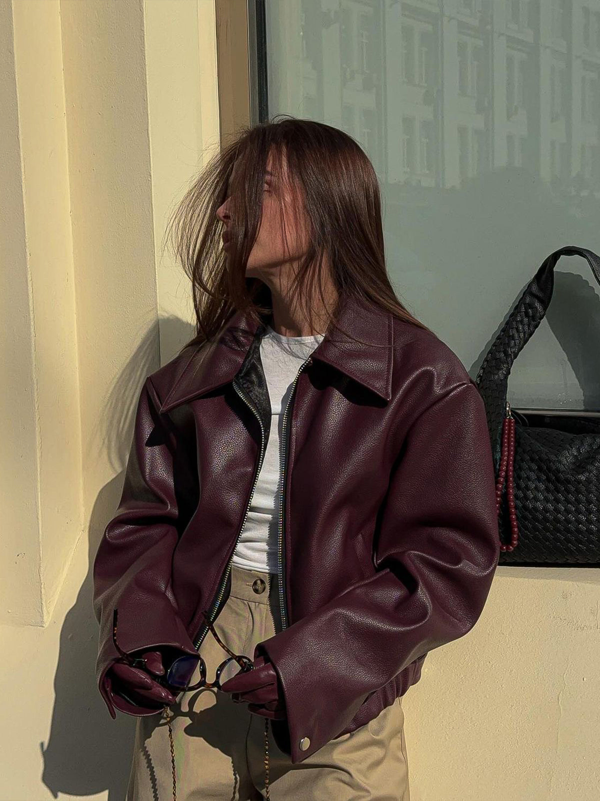 Fushya "80s" Cherry Vintage Leather Jacket