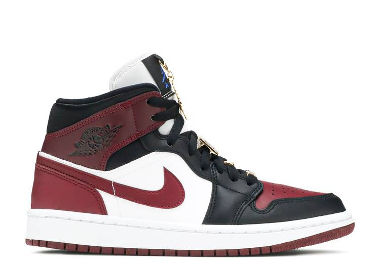 Davenzarry | Women's Air Jordan 1 Mid SE 'Gold Pendants' | View 1