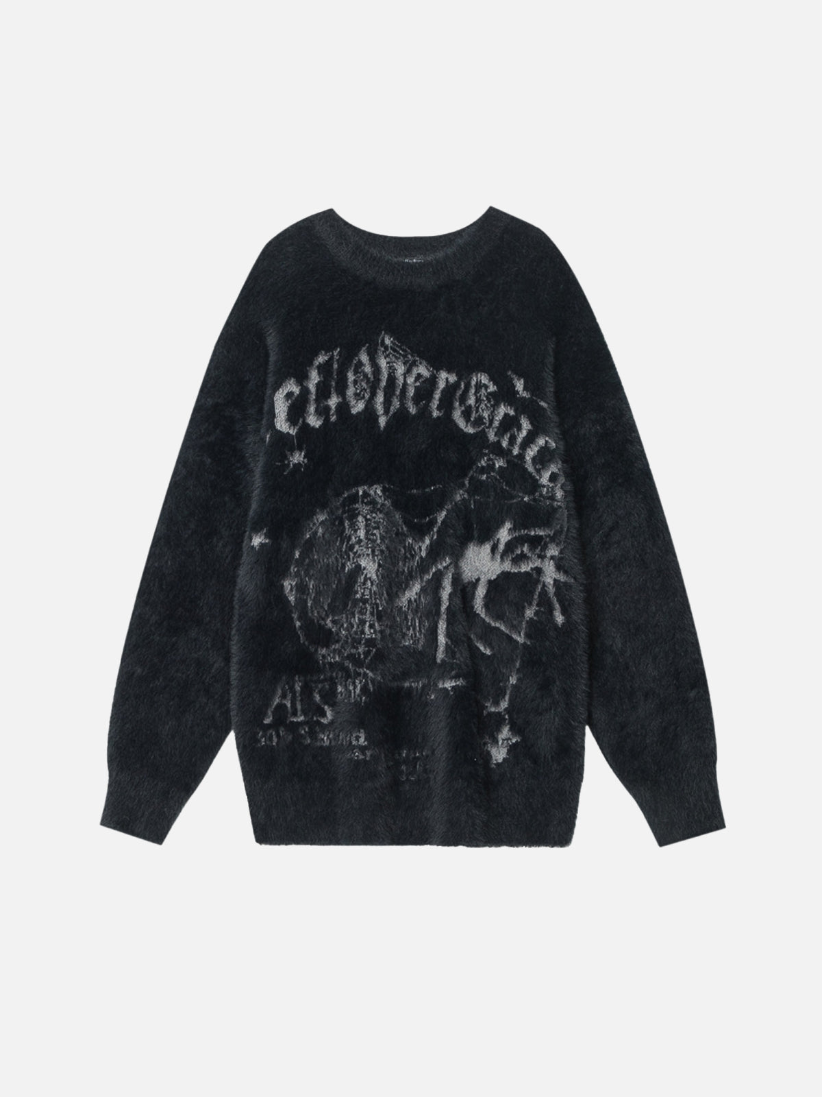 Fushya Spider Graffiti Oversized Sweater