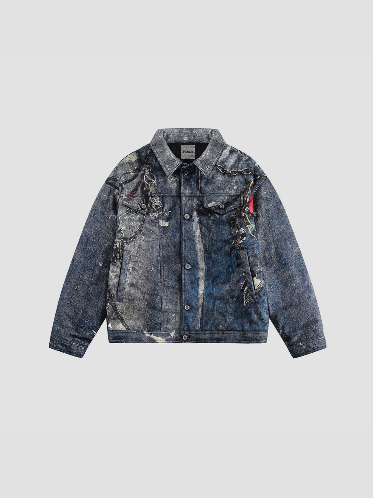 Fushya "back to city" Chain Street Washed Denim Jacket