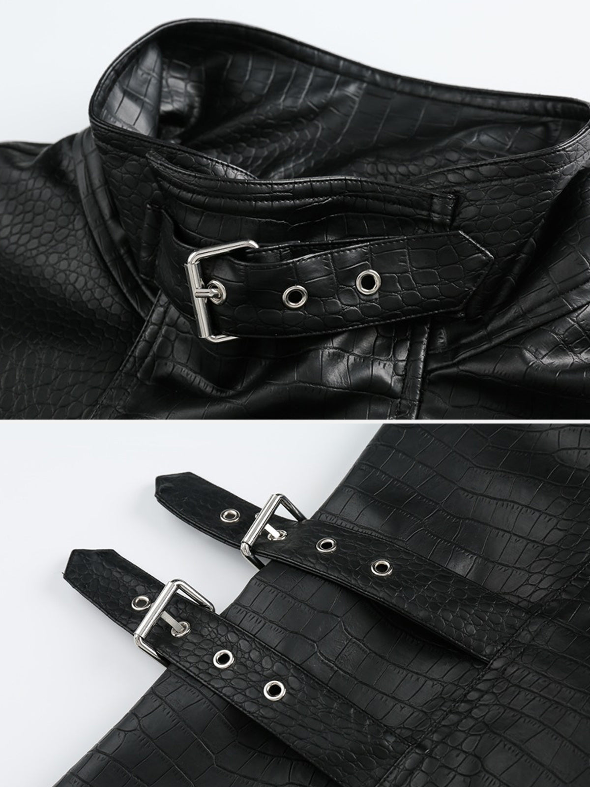 Fushya Deep Street Belt Leather Jacket