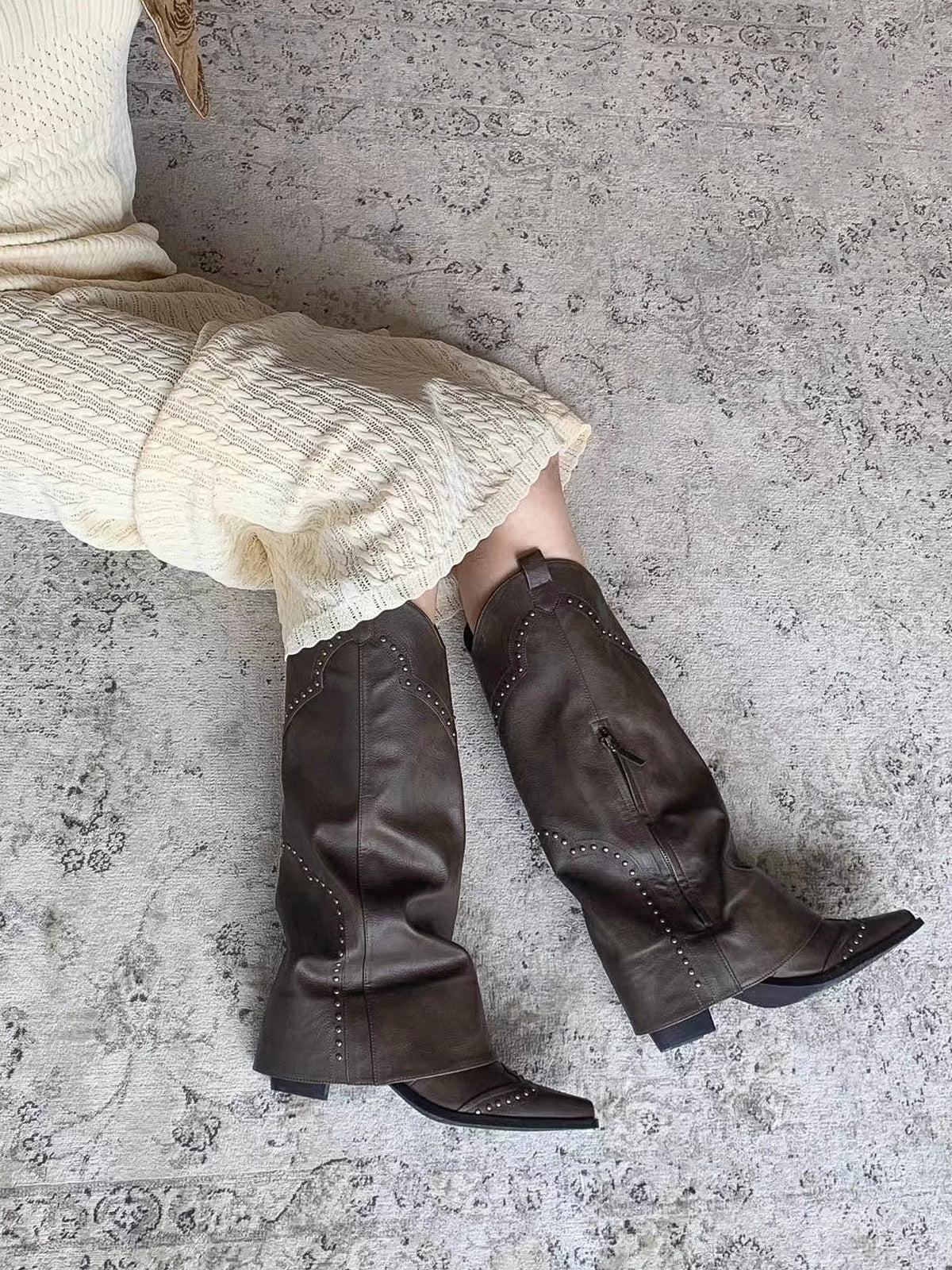 Fushya "80s" Vintage Brown Leather Boots