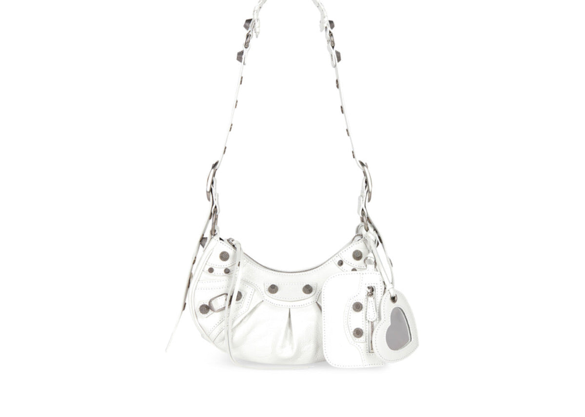 Davenzarry - Balenciaga Cagole Shoulder Bag in Patent Fabric 'White' - Image 1