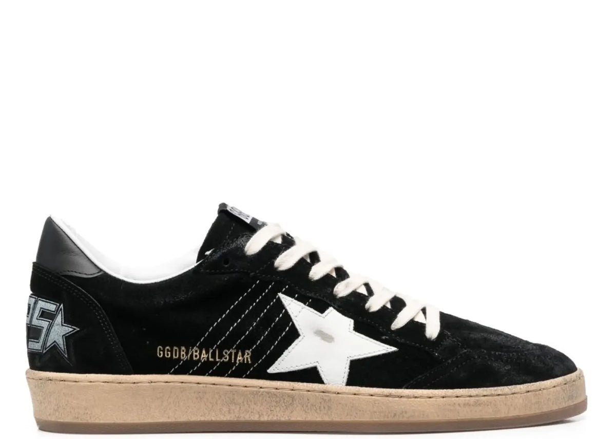 Davenzarry | Golden Goose Ball-Star Black Suede Distressed | View 1