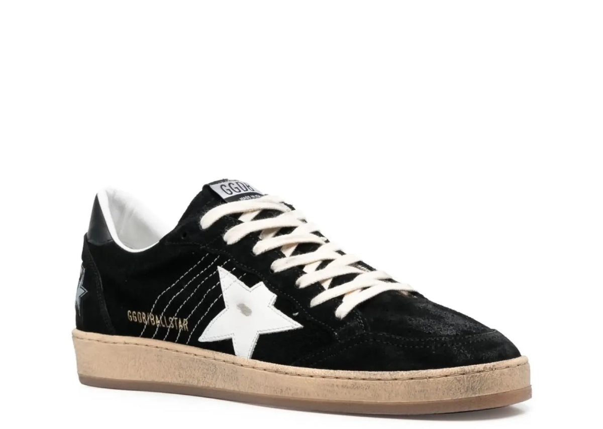 Davenzarry | Golden Goose Ball-Star Black Suede Distressed | View 2