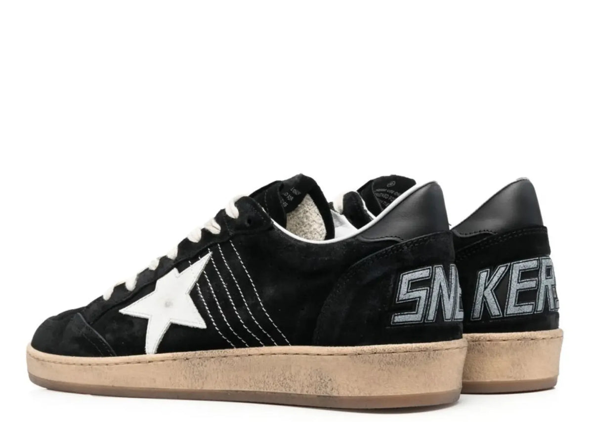 Davenzarry | Golden Goose Ball-Star Black Suede Distressed | View 3