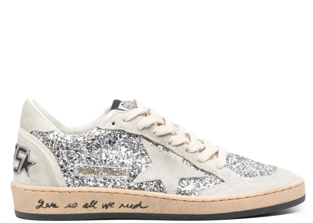 Davenzarry | Golden Goose Ball-Star Silver Glitter Suede Love Is All We Need - Women's | View 1