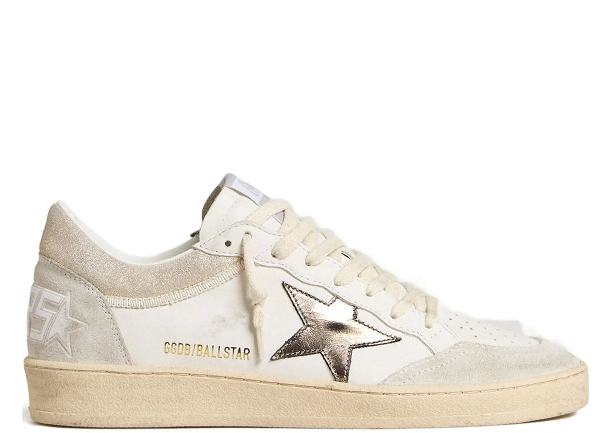 Davenzarry | Golden Goose Ball-Star White Leather Metallic Star Glossy Heel - Women's | View 1