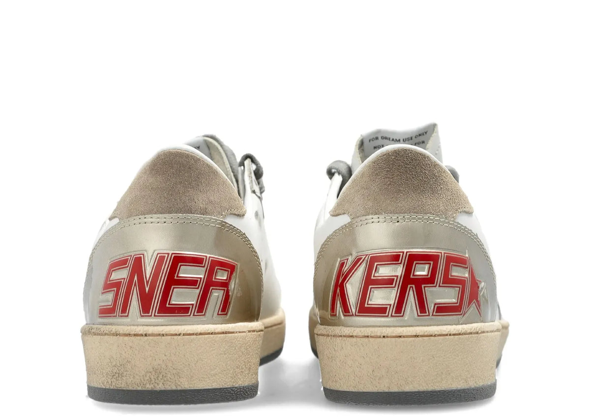 Davenzarry | Golden Goose Ball-Star White Leather Silver Star - Women's | View 3
