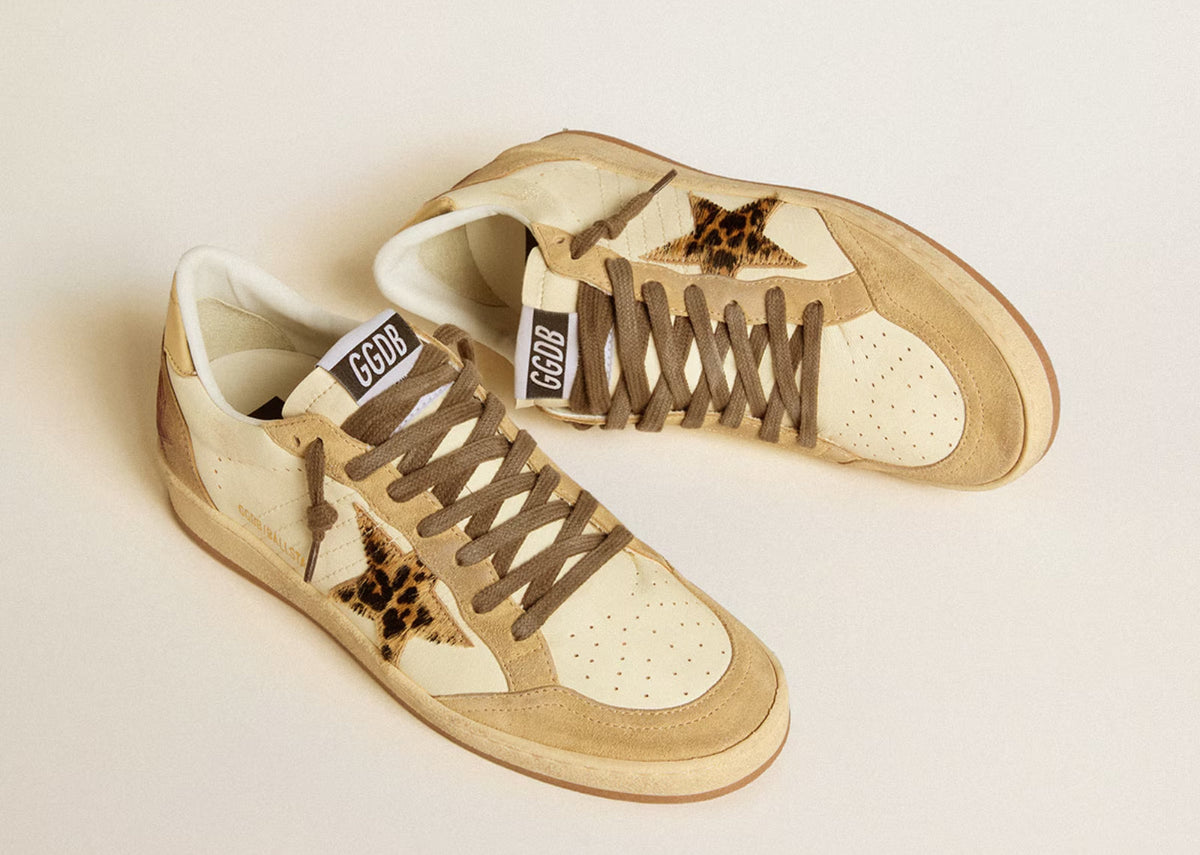 Davenzarry | Golden Goose Ball-Star White Nappa Sand Suede - Women's | View 2