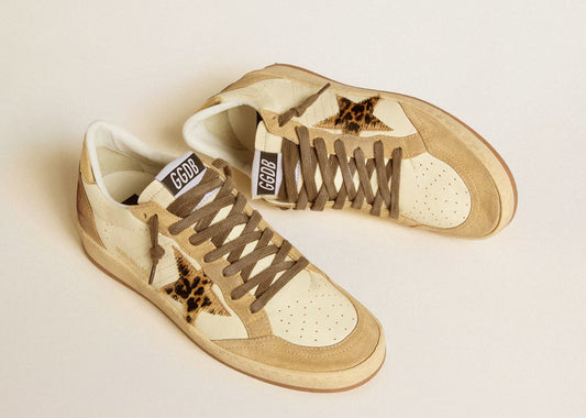Davenzarry | Golden Goose Ball-Star White Nappa Sand Suede - Women's | View 2