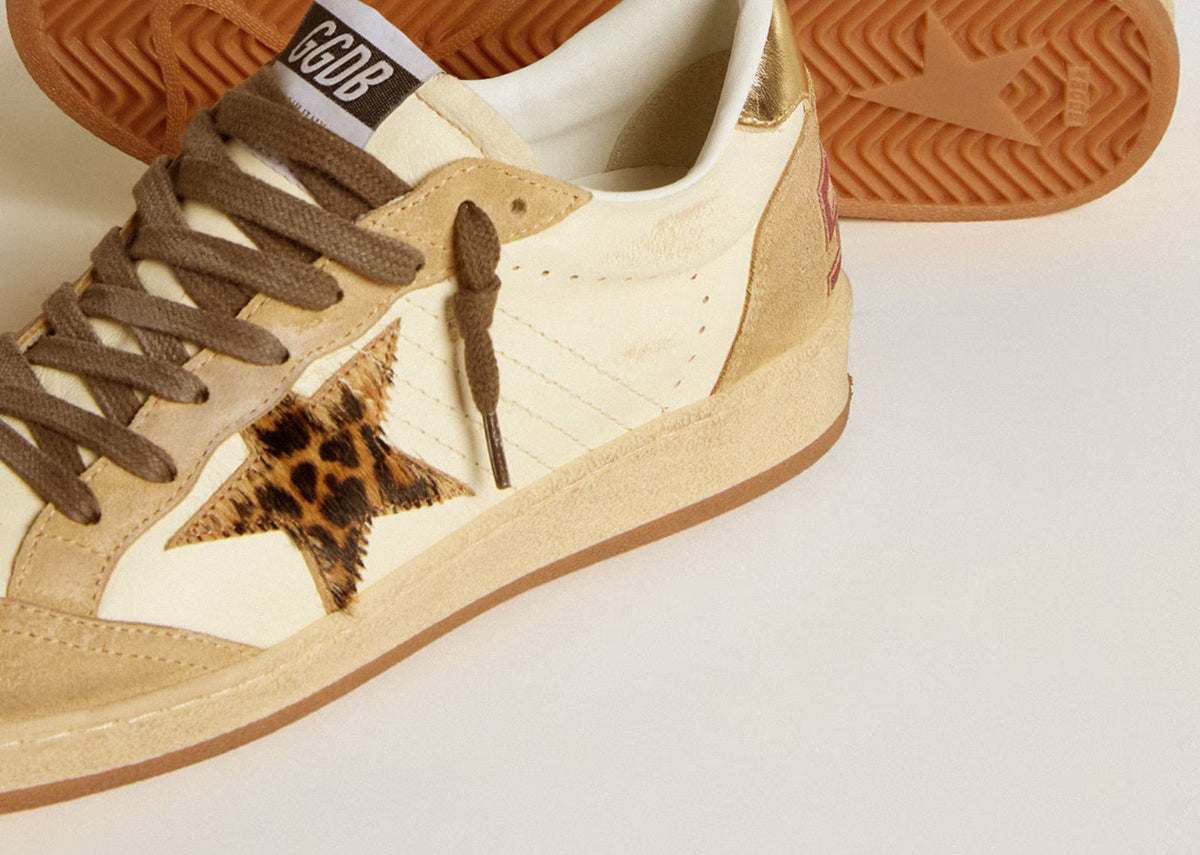 Davenzarry | Golden Goose Ball-Star White Nappa Sand Suede - Women's | View 4
