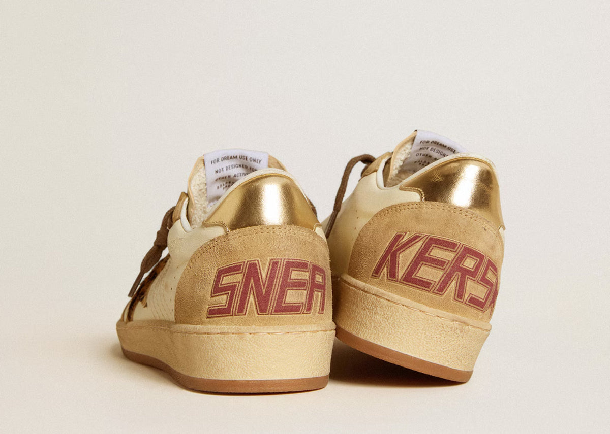 Davenzarry | Golden Goose Ball-Star White Nappa Sand Suede - Women's | View 3