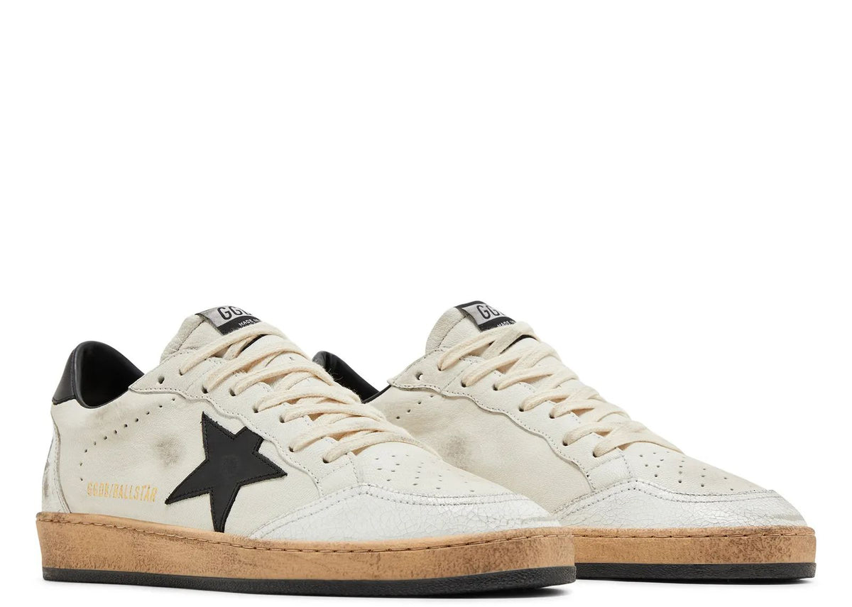 Davenzarry | Golden Goose Ball-Star White Nappa with Black Star | View 2