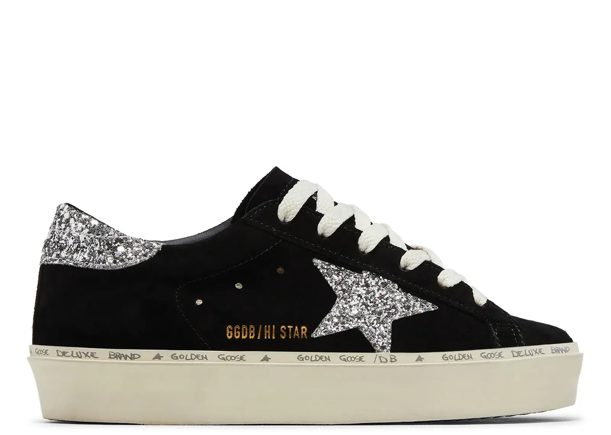 Davenzarry | Golden Goose Hi-Star Black Suede Glitter Heel - Women's | View 1