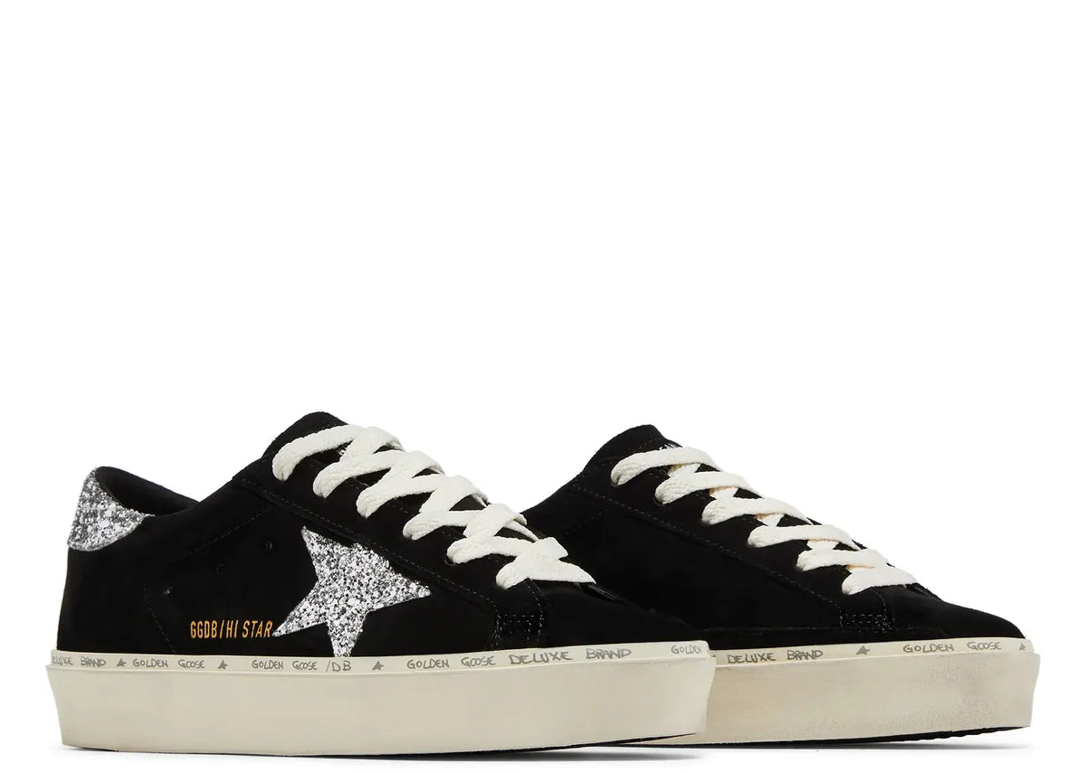 Davenzarry | Golden Goose Hi-Star Black Suede Glitter Heel - Women's | View 5