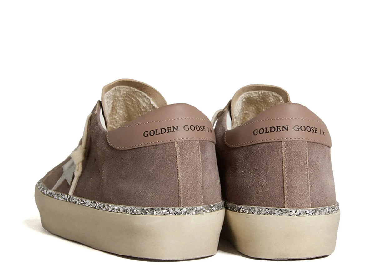 Davenzarry | Golden Goose Hi-Star Brown Suede Silver Star Silver Glitter Foxing - Women's | View 3