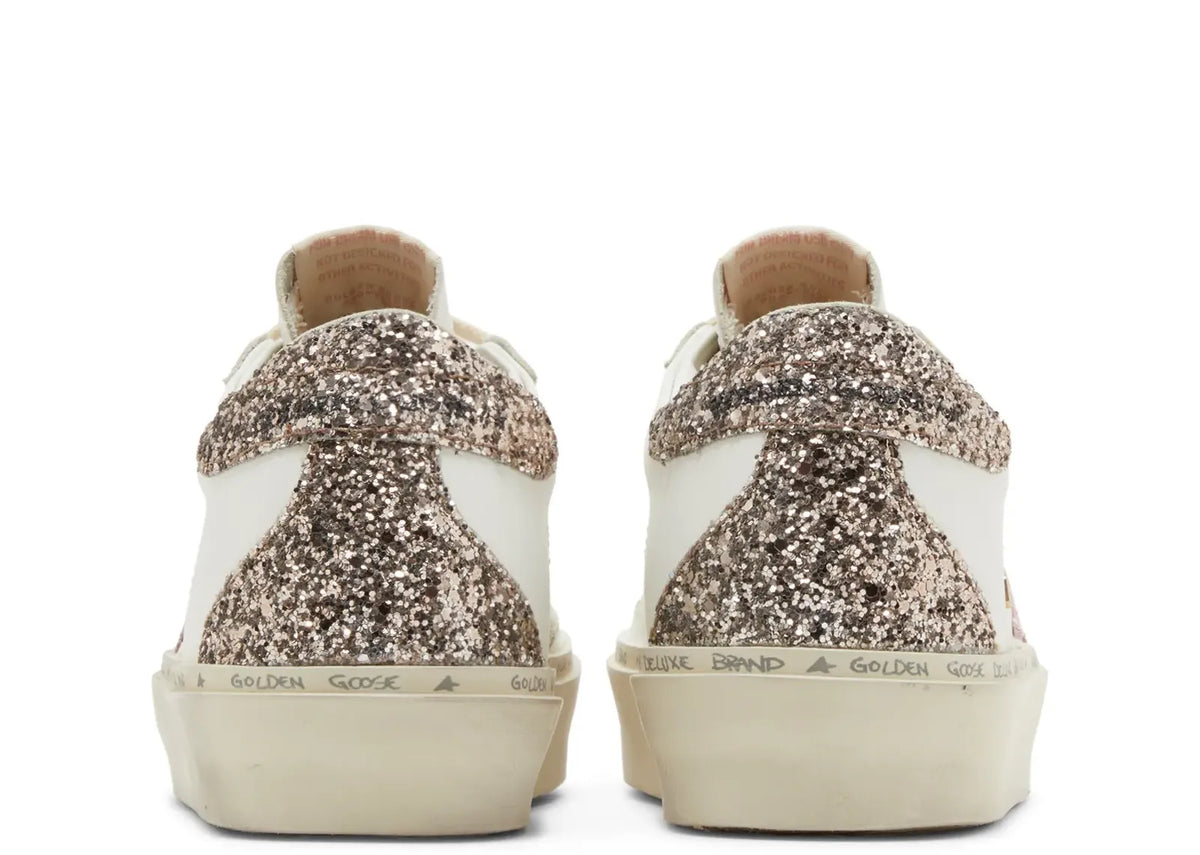 Davenzarry | Golden Goose Hi-Star White Leather Pink Suede Star Glitter Heel - Women's | View 3