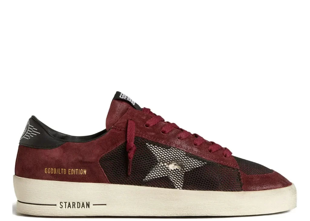 Davenzarry | Golden Goose Stardan Bordeaux Black Suede Mesh | View 4