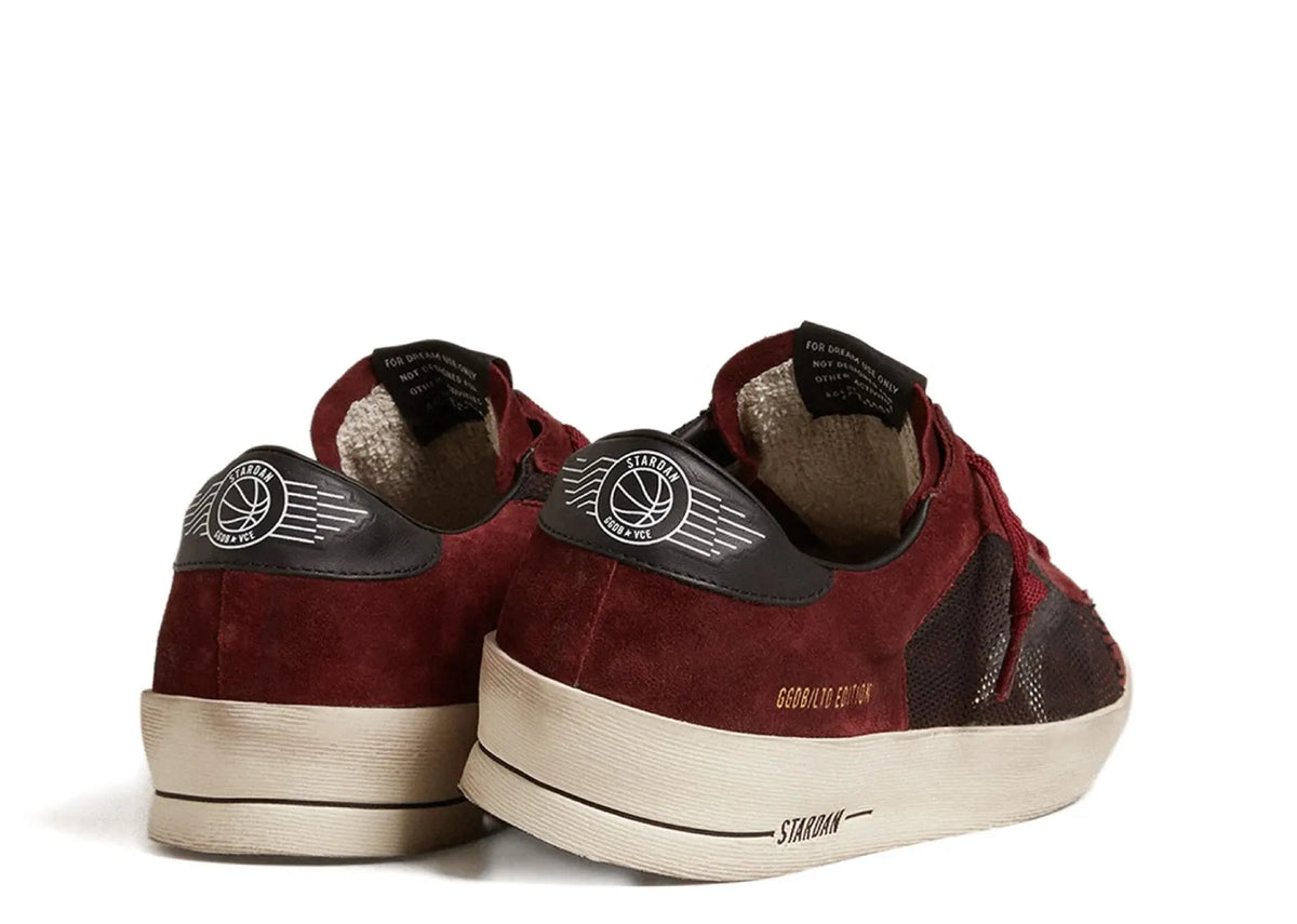 Davenzarry | Golden Goose Stardan Bordeaux Black Suede Mesh | View 3