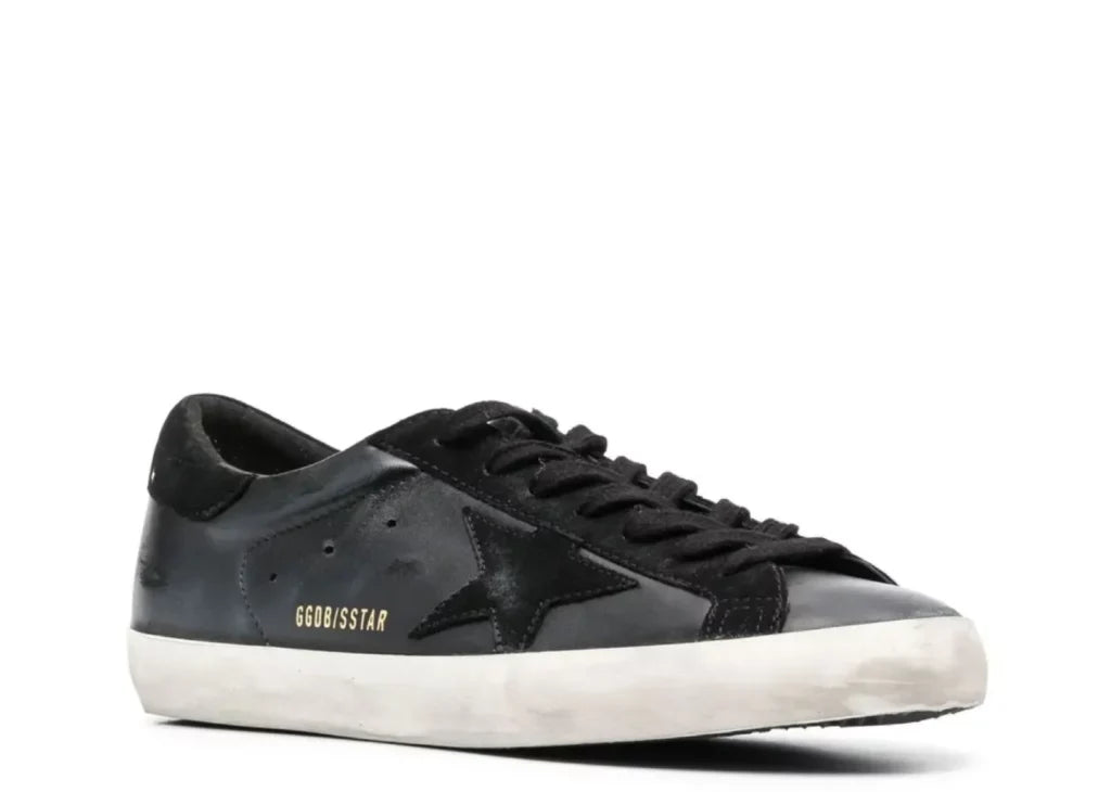 Davenzarry | Golden Goose Super-Star Black Nappa Black Suede Star Heel | View 5