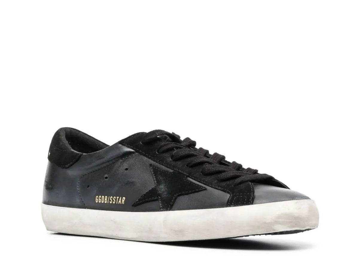 Davenzarry | Golden Goose Super-Star Black Nappa Black Suede Star Heel | View 2