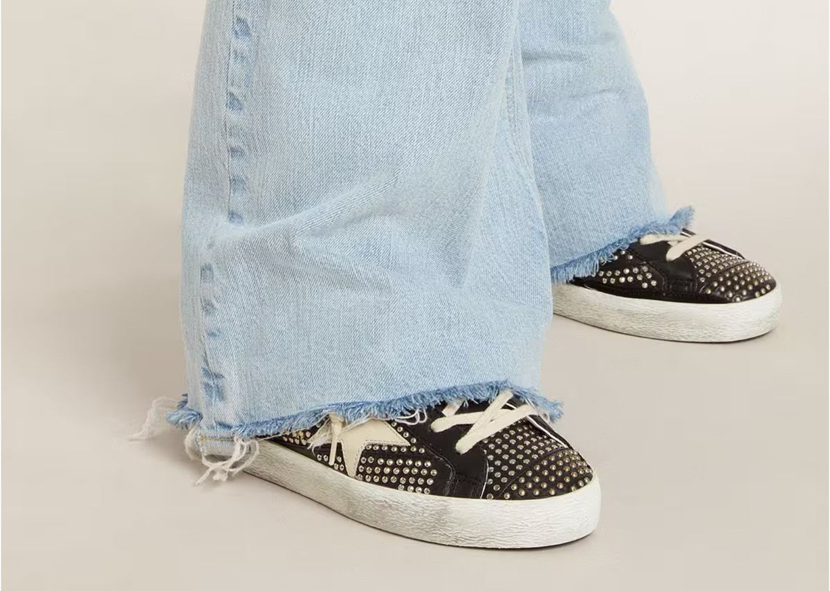 Davenzarry | Golden Goose Super-Star Black Nappa Silver - Women's | View 3