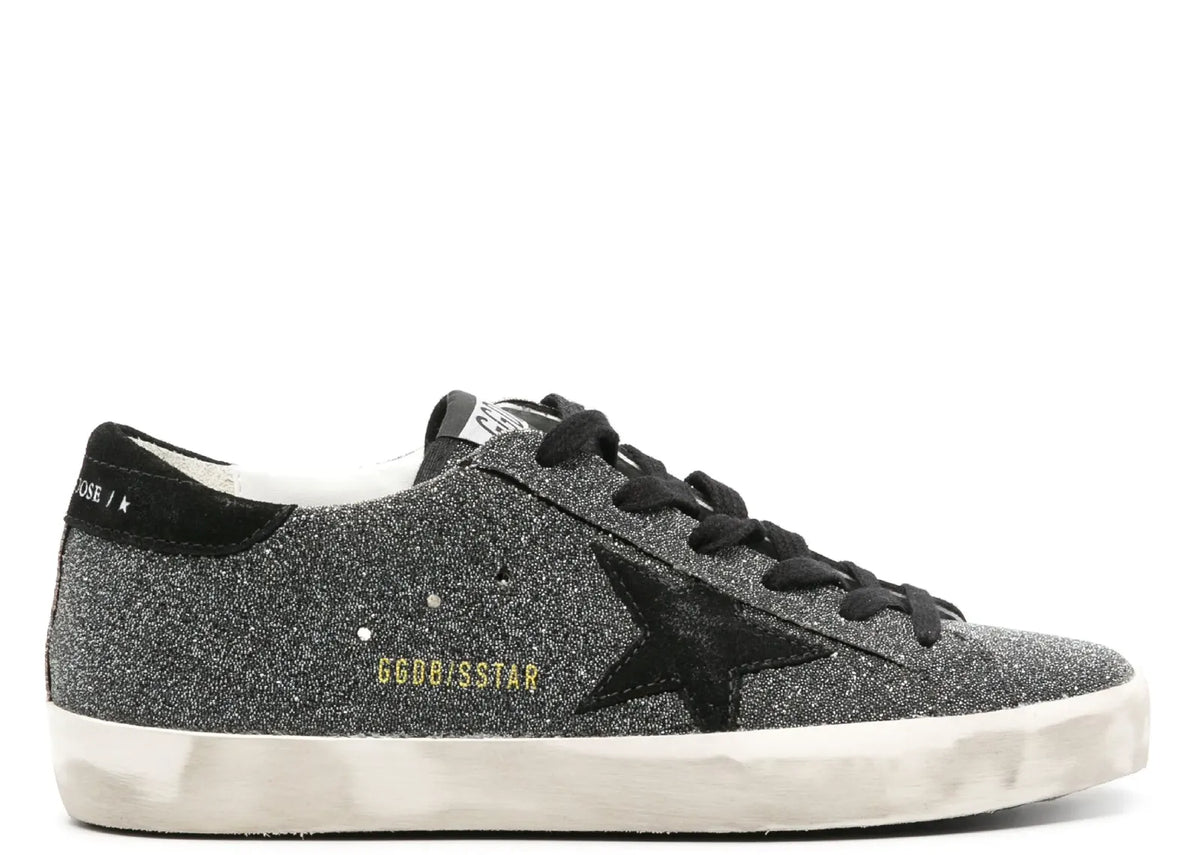 Davenzarry | Golden Goose Super-Star Black Swarovski Crystal Black Suede Star Heel - Women's | View 1