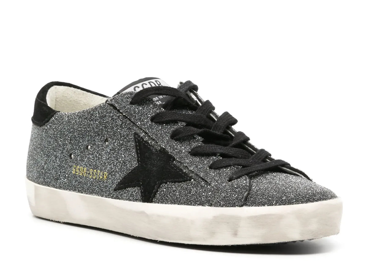 Davenzarry | Golden Goose Super-Star Black Swarovski Crystal Black Suede Star Heel - Women's | View 2