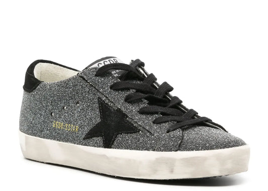 Davenzarry | Golden Goose Super-Star Black Swarovski Crystal Black Suede Star Heel - Women's | View 2