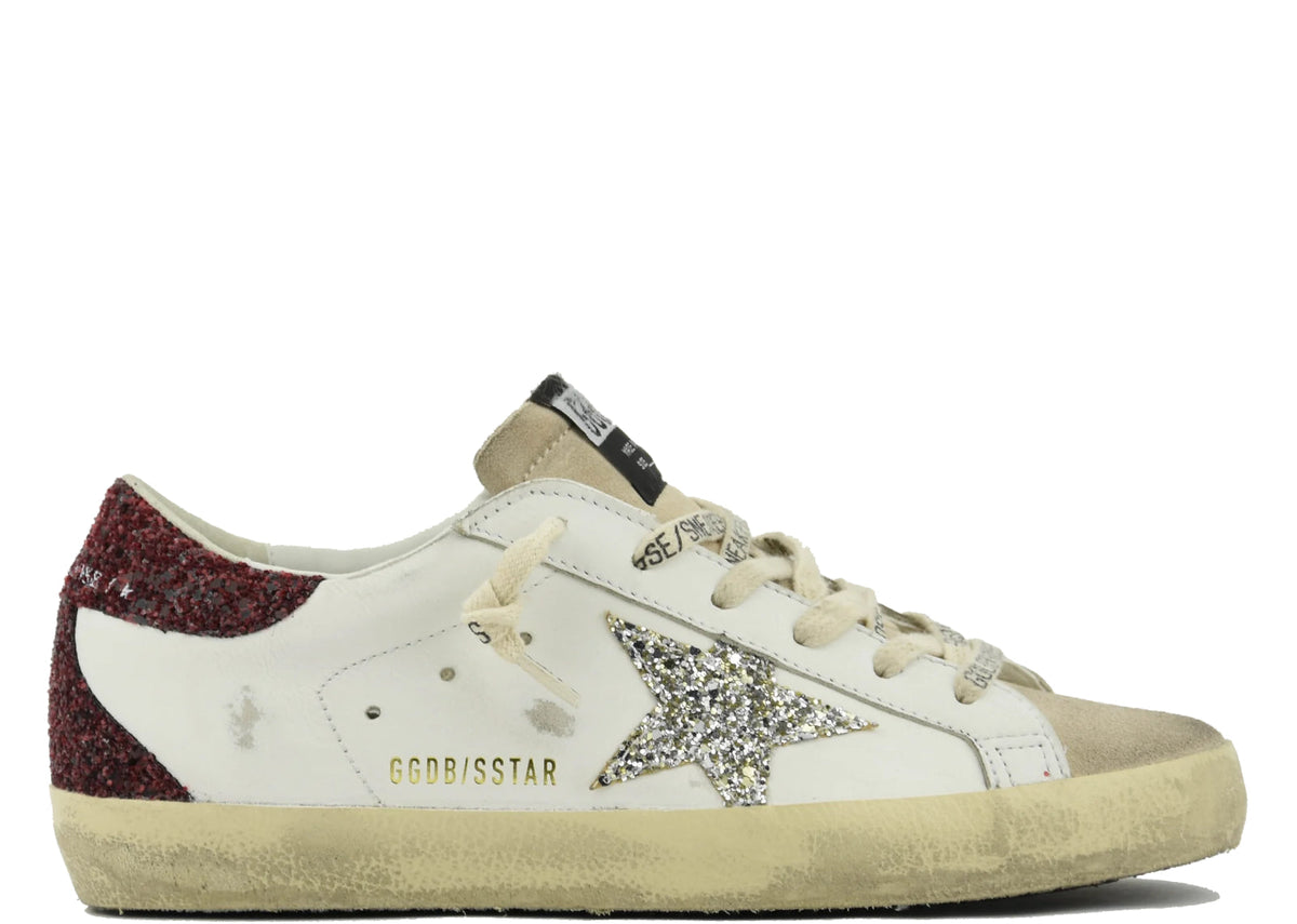 Davenzarry | Golden Goose Super-Star Bordeaux Silver Glitter - Women's | View 1