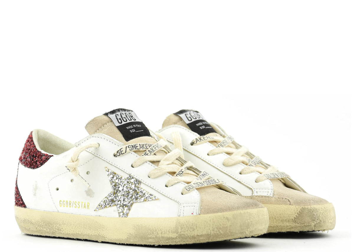 Davenzarry | Golden Goose Super-Star Bordeaux Silver Glitter - Women's | View 2
