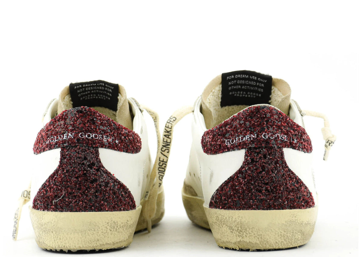 Davenzarry | Golden Goose Super-Star Bordeaux Silver Glitter - Women's | View 3