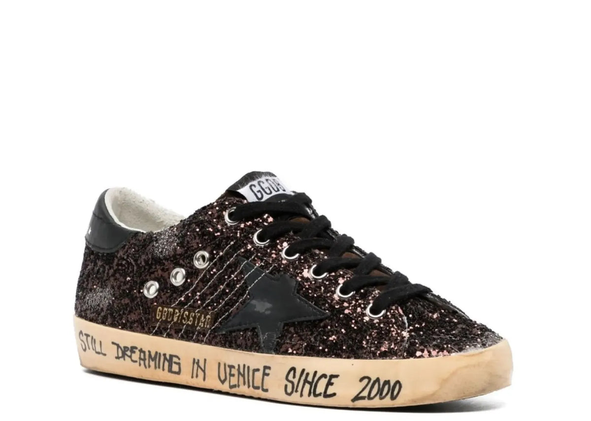 Davenzarry | Golden Goose Super-Star Dark Brown Glitter - Women's | View 2