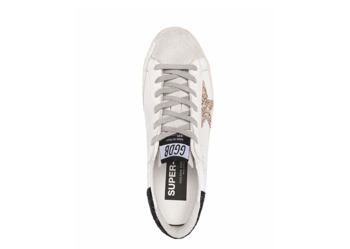 Davenzarry - Women's Golden Goose Super-Star Gold Glitter Star Black Glitter Heel - Image 4