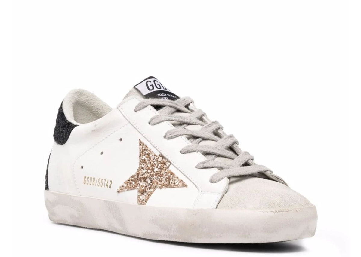 Davenzarry | Golden Goose Super-Star Gold Glitter Star Black Glitter Heel - Women's | View 2