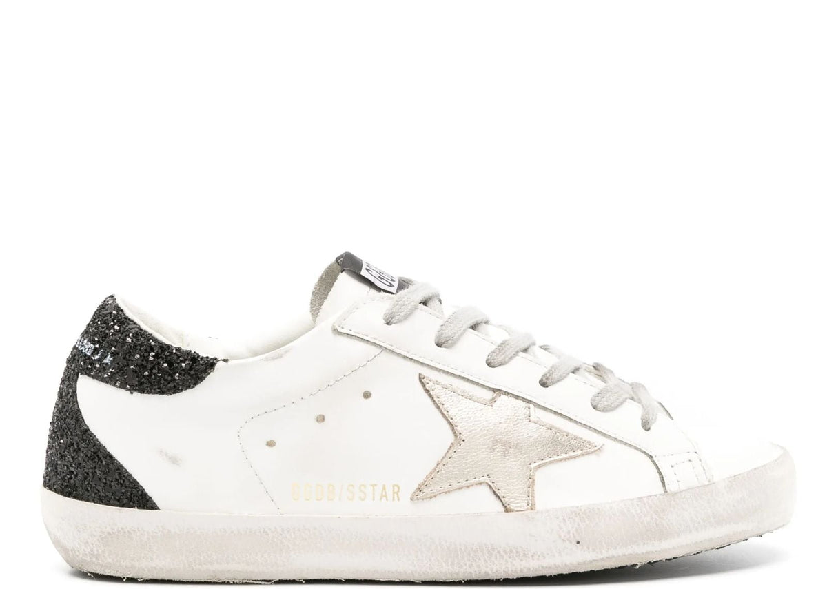 Davenzarry | Golden Goose Super-Star Gold Star Black Glitter Heel - Women's | View 1
