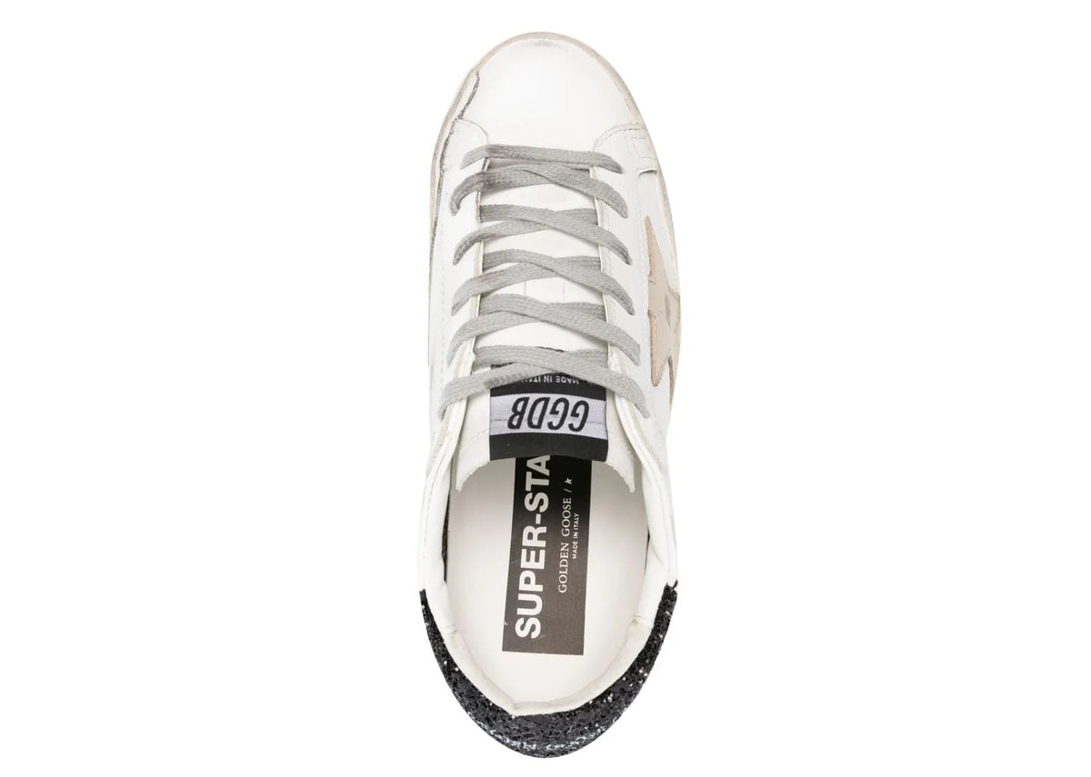 Davenzarry | Golden Goose Super-Star Gold Star Black Glitter Heel - Women's | View 4