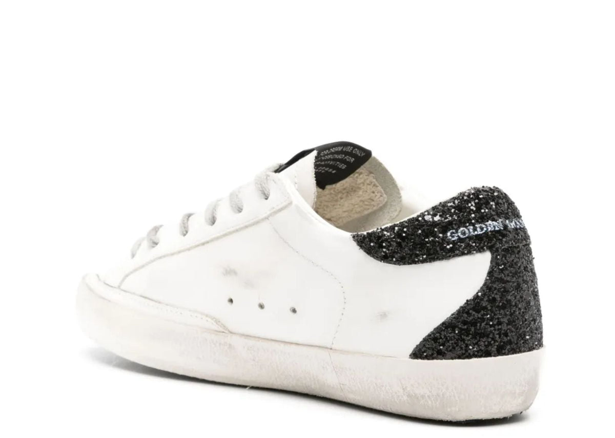 Davenzarry | Golden Goose Super-Star Gold Star Black Glitter Heel - Women's | View 3