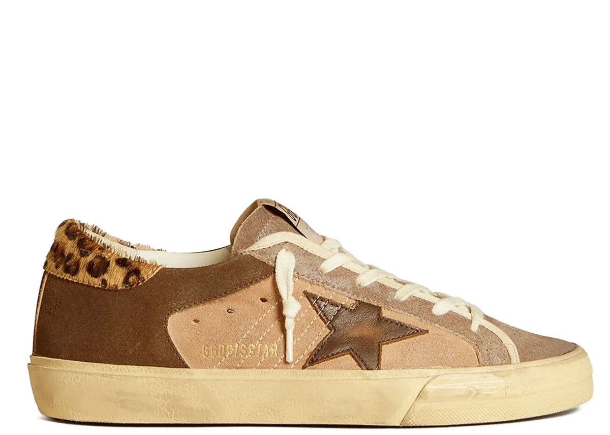 Davenzarry | Golden Goose Super-Star Light Pink Brown Suede Leopard Heel - Women's | View 1