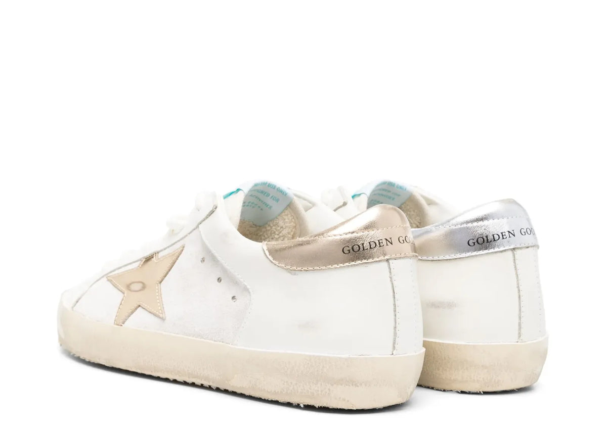 Davenzarry | Golden Goose Super-Star Off White Silver Gold Star Heel - Women's | View 3