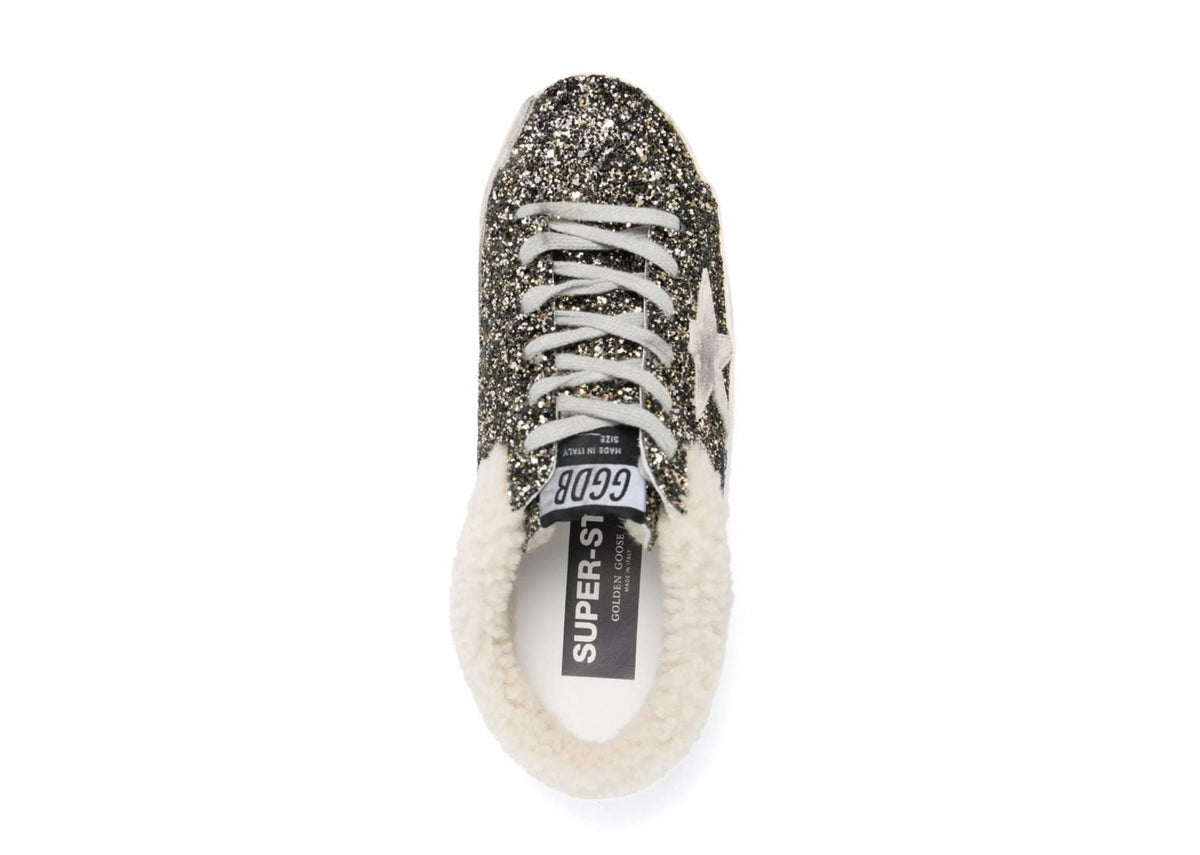 Davenzarry | Golden Goose Super-Star Sabot Glitter Shearling - Women's | View 4