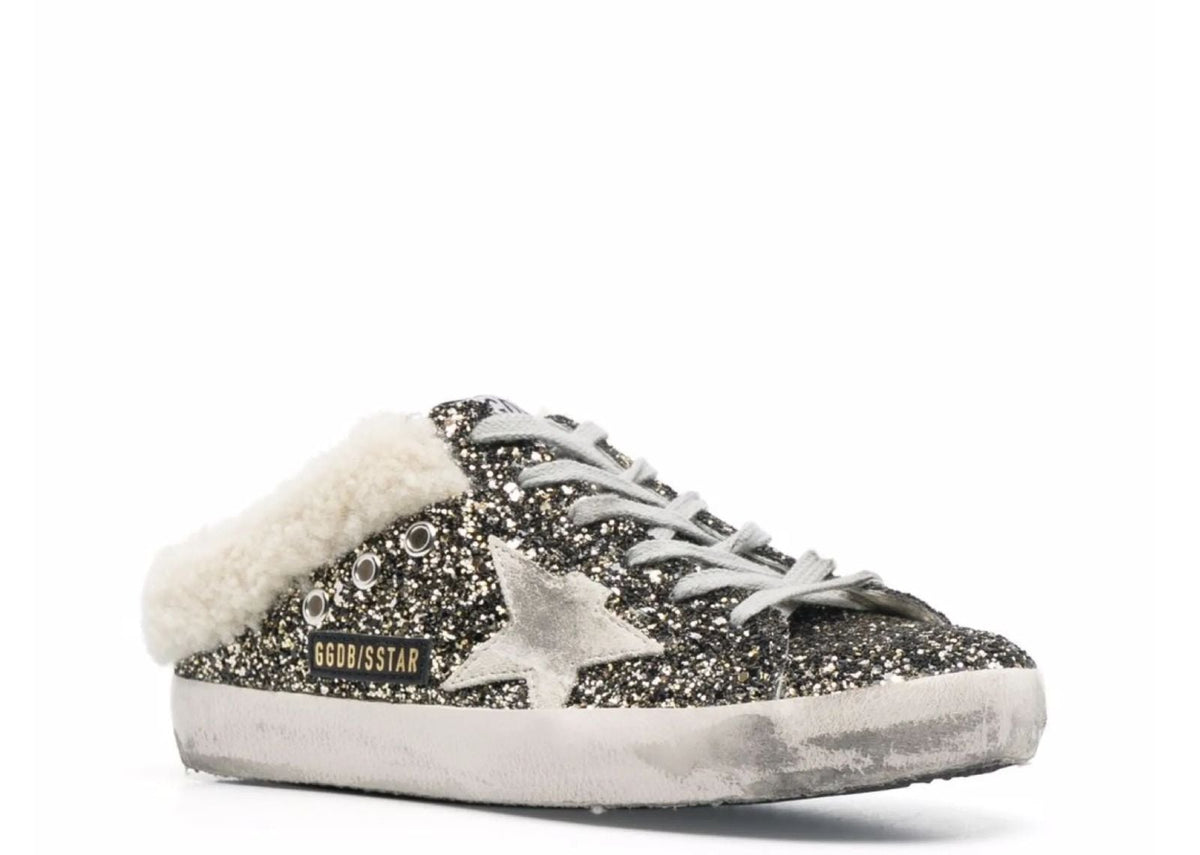 Davenzarry | Golden Goose Super-Star Sabot Glitter Shearling - Women's | View 2