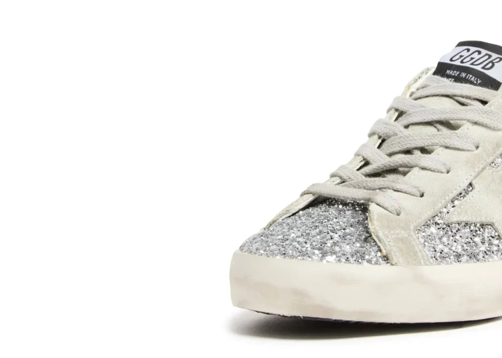 Davenzarry | Golden Goose Super-Star Silver Glitter Ice Gray - Women's | View 15