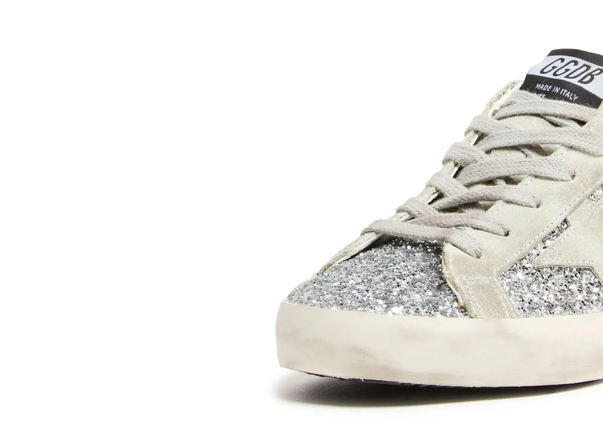 Davenzarry | Golden Goose Super-Star Silver Glitter Ice Gray - Women's | View 7